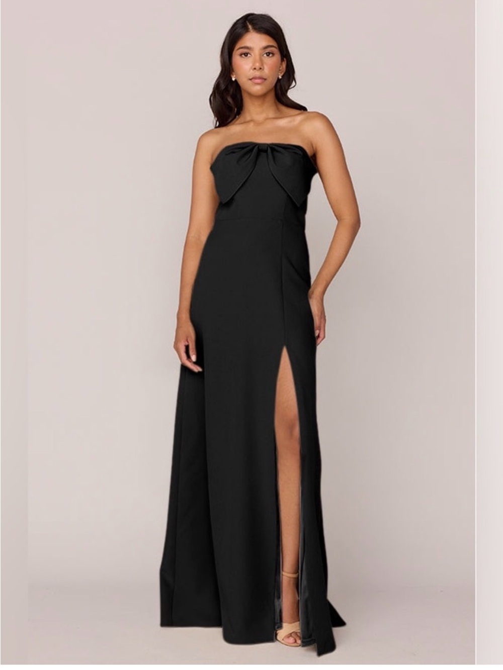 Revelry Black Monroe Crepe Bow Dress Gown size 12 - Picture 5 of 10